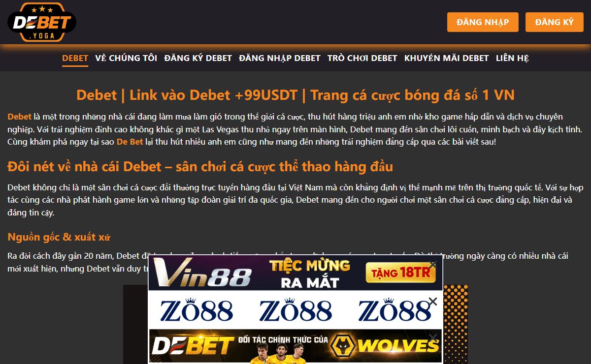 Debet | Link vào Debet +99USDT | Trang cá cược bóng đá số 1