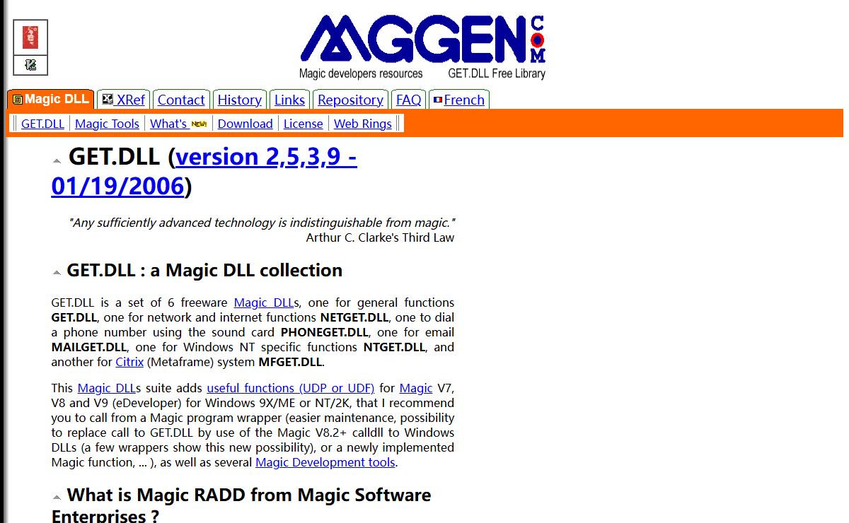 MGGEN.COM : GET.DLL, a Magic DLL for Magic Software RAD tool