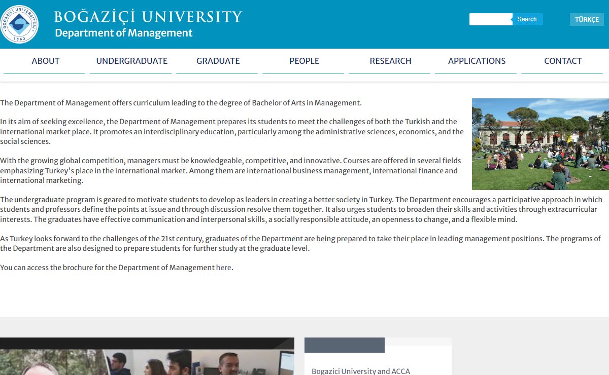 Department of Management | Faculty of Economics and Administrative Sciences