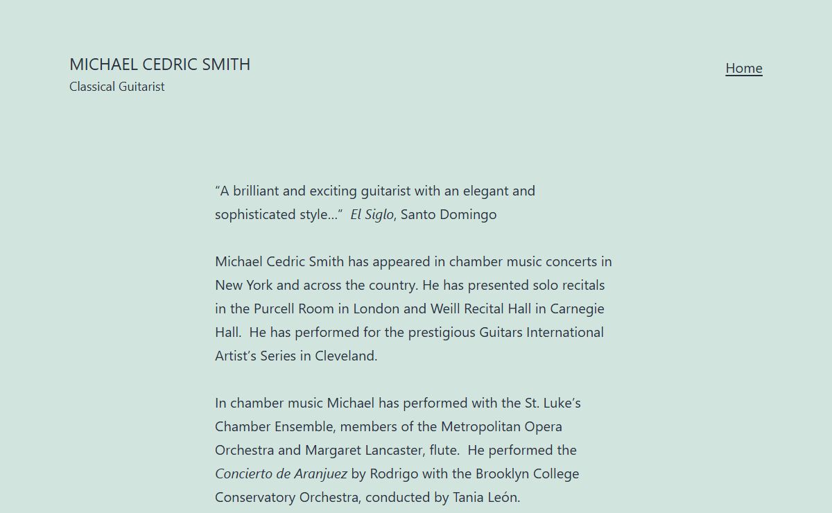 Michael Cedric Smith – Classical Guitarist