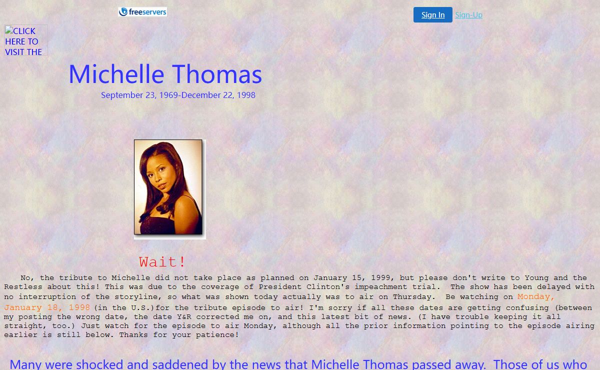 The Michelle Thomas Memorial Site