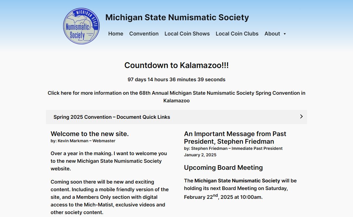 Home | Michigan State Numismatic Society