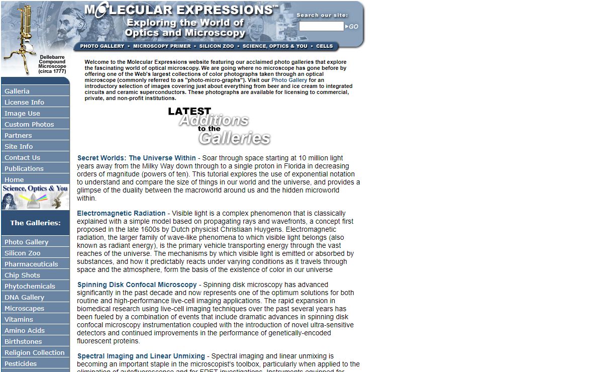 Molecular Expressions: Images from the Microscope
