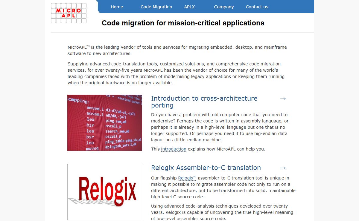 MicroAPL: Code migration for mission-critical applications