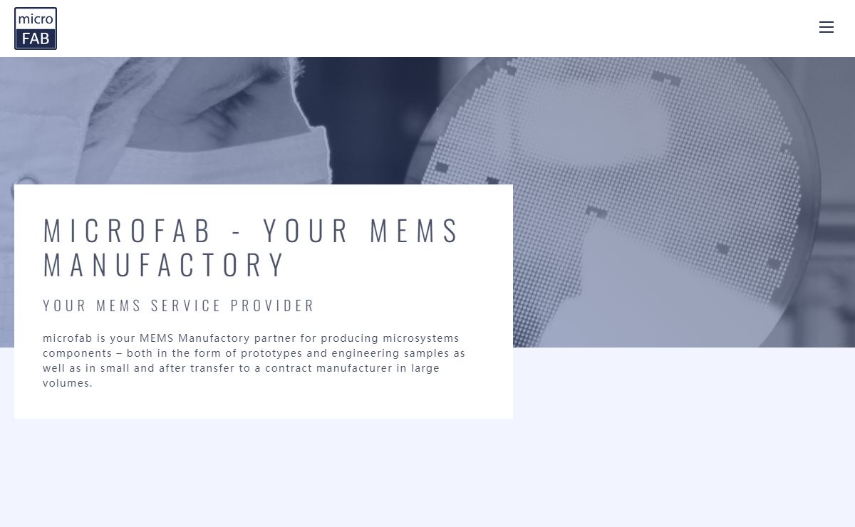 Home - microfab - MEMS Manufactory