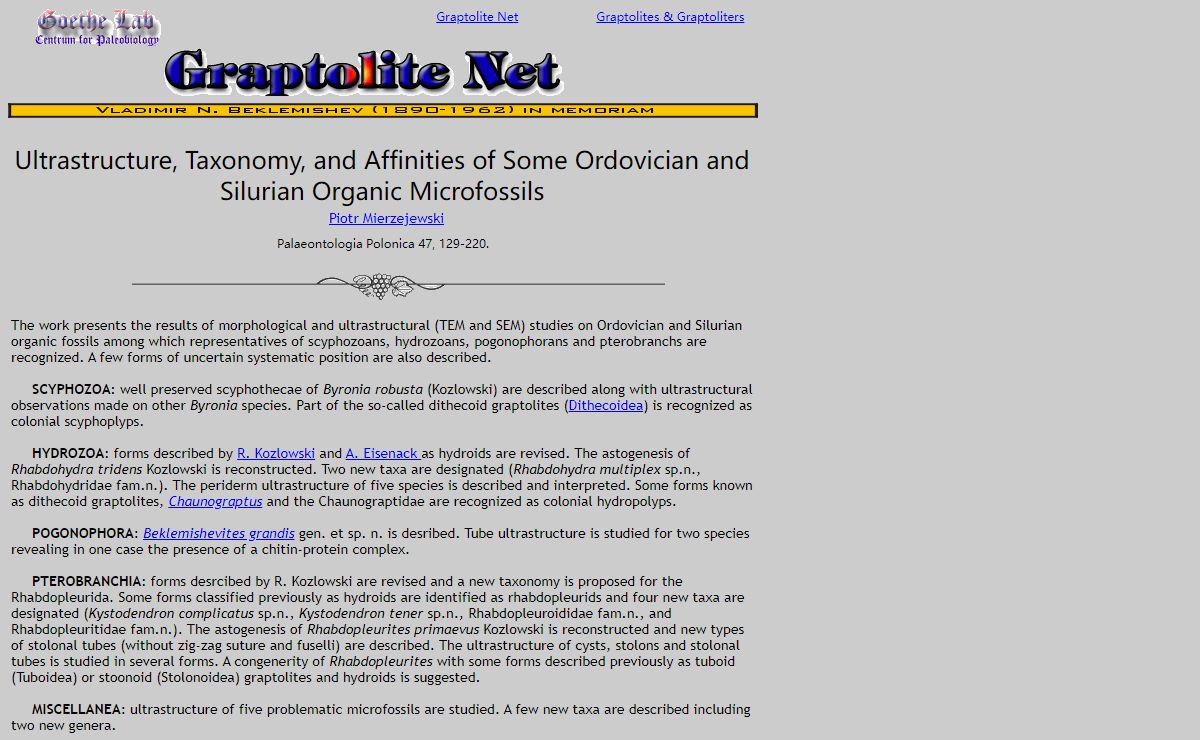 Ordovician and Silurian Organic Microfossils