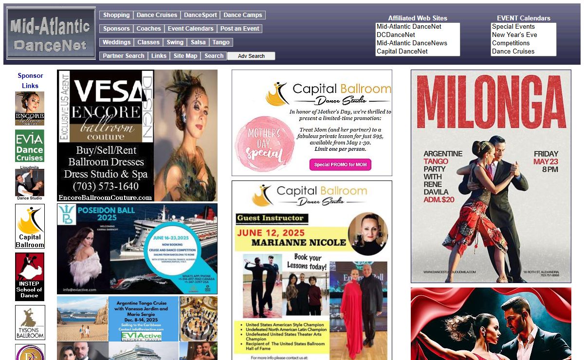 The Mid-Atlantic DanceNet's Front Page, Gateway Page, Main Index Page