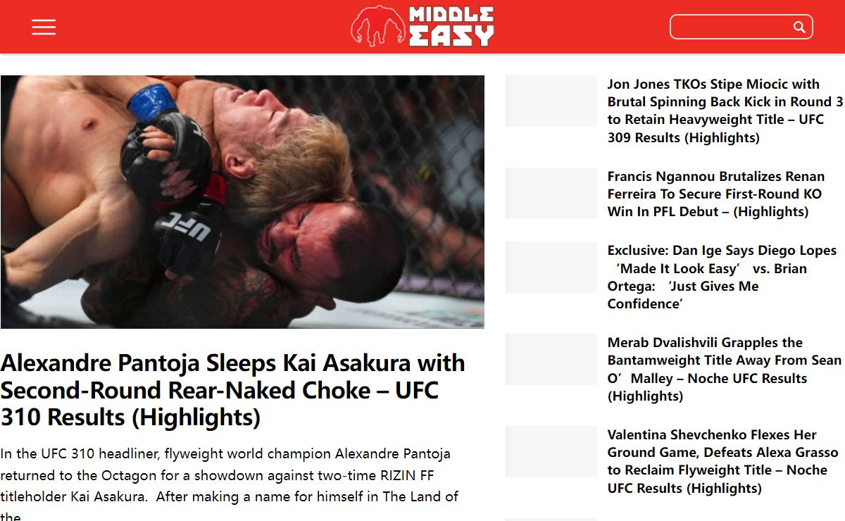 Top UFC, MMA News And Rumors Website | MiddleEasy