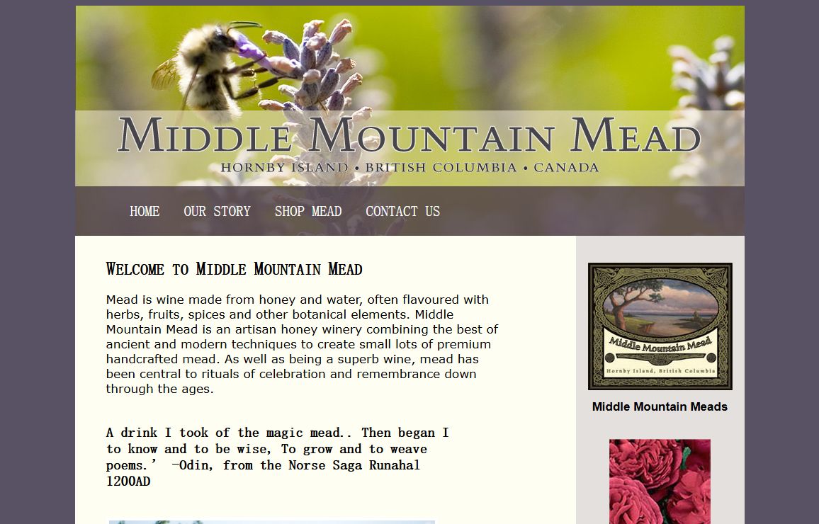 middlemountainmead.com/ | Artisan Honey Wine From Hornby Island