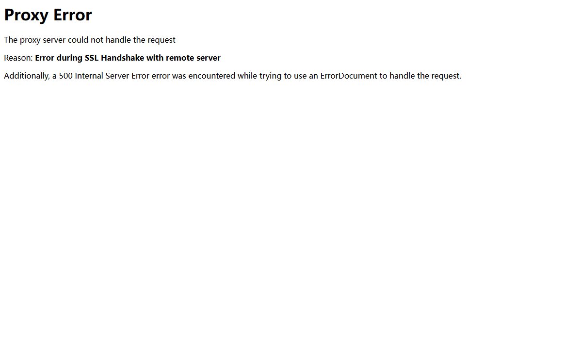 500 Proxy Error