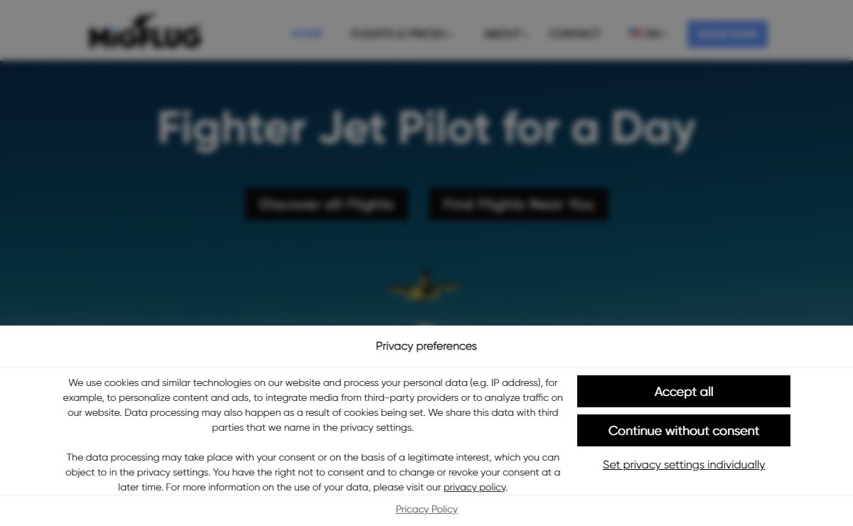 Fly your own fighter jet in Europe and USA | MiGFlug.com