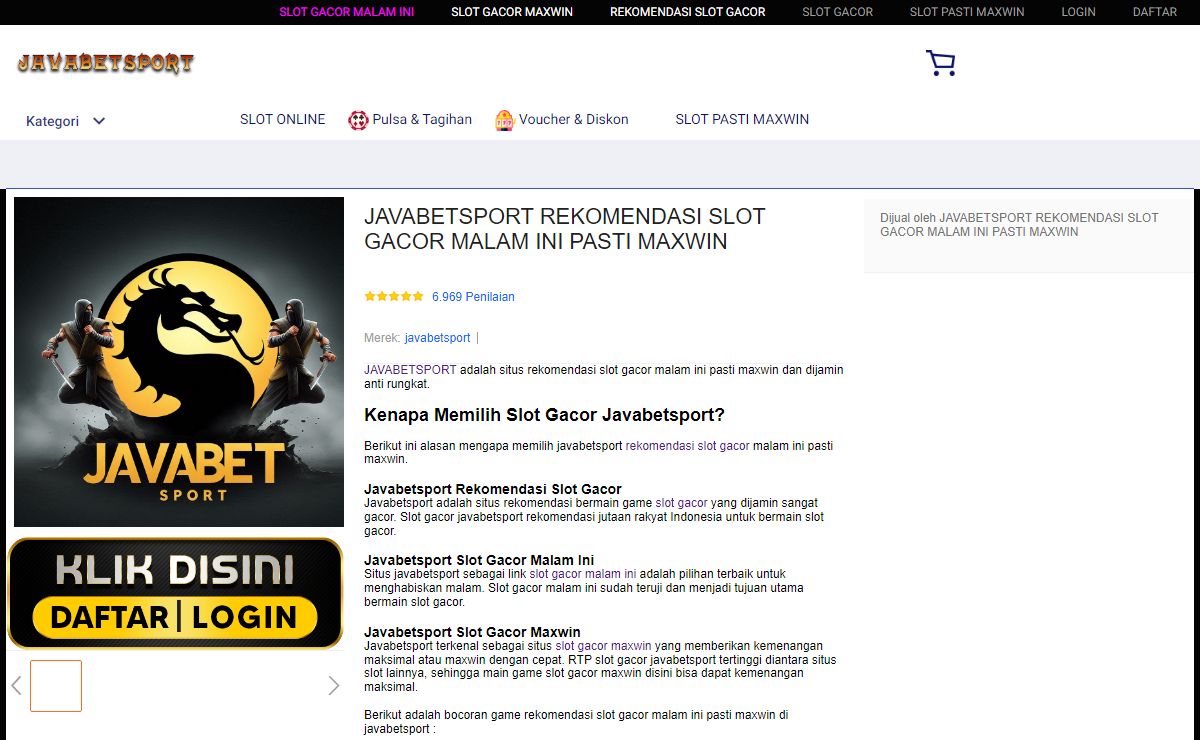 JAVABETSPORT REKOMENDASI SLOT GACOR MALAM INI PASTI MAXWIN