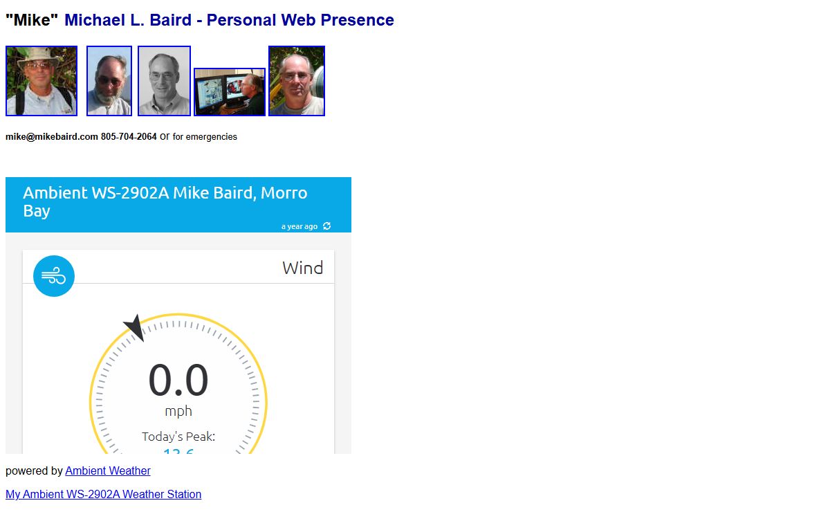 Mike Baird's Personal Web Presence; Morro Bay, CA, Cuba Info