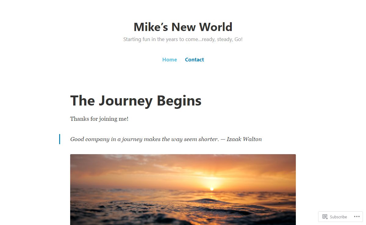 Mike’s New World – Starting fun in the years to come…ready, steady, Go!