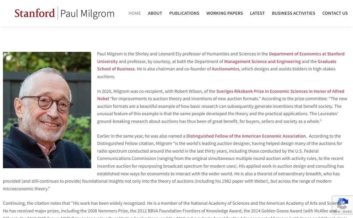 Stanford | Paul Milgrom