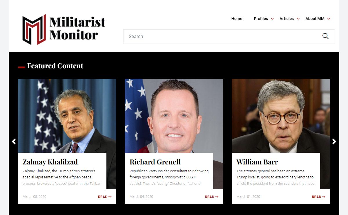 Welcome to Militarist Monitor - Militarist Monitor