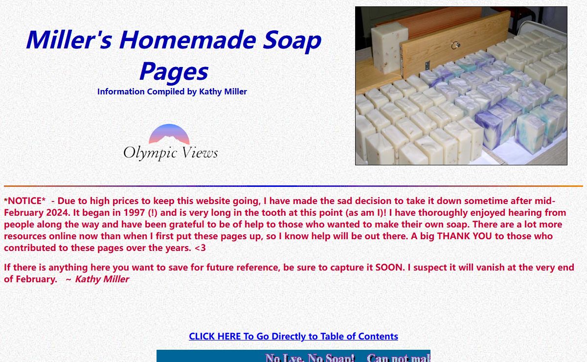 Miller's Homemade Soap Page