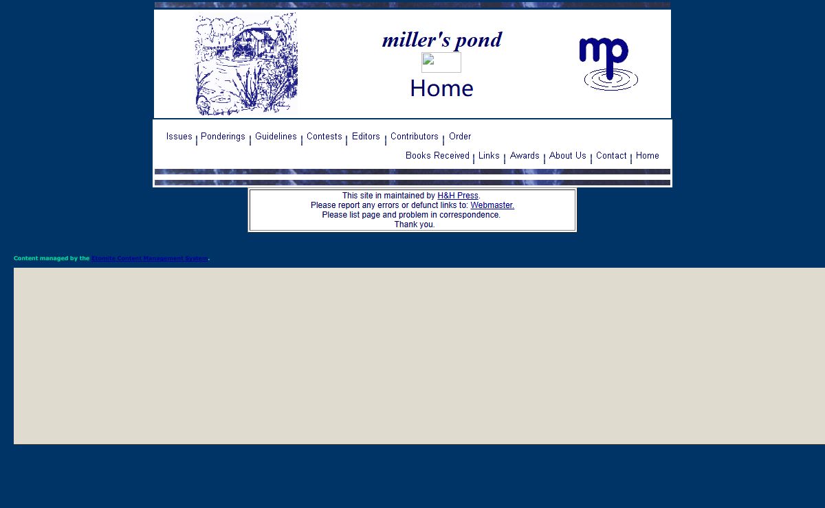 miller's pond poetry magazine » Home