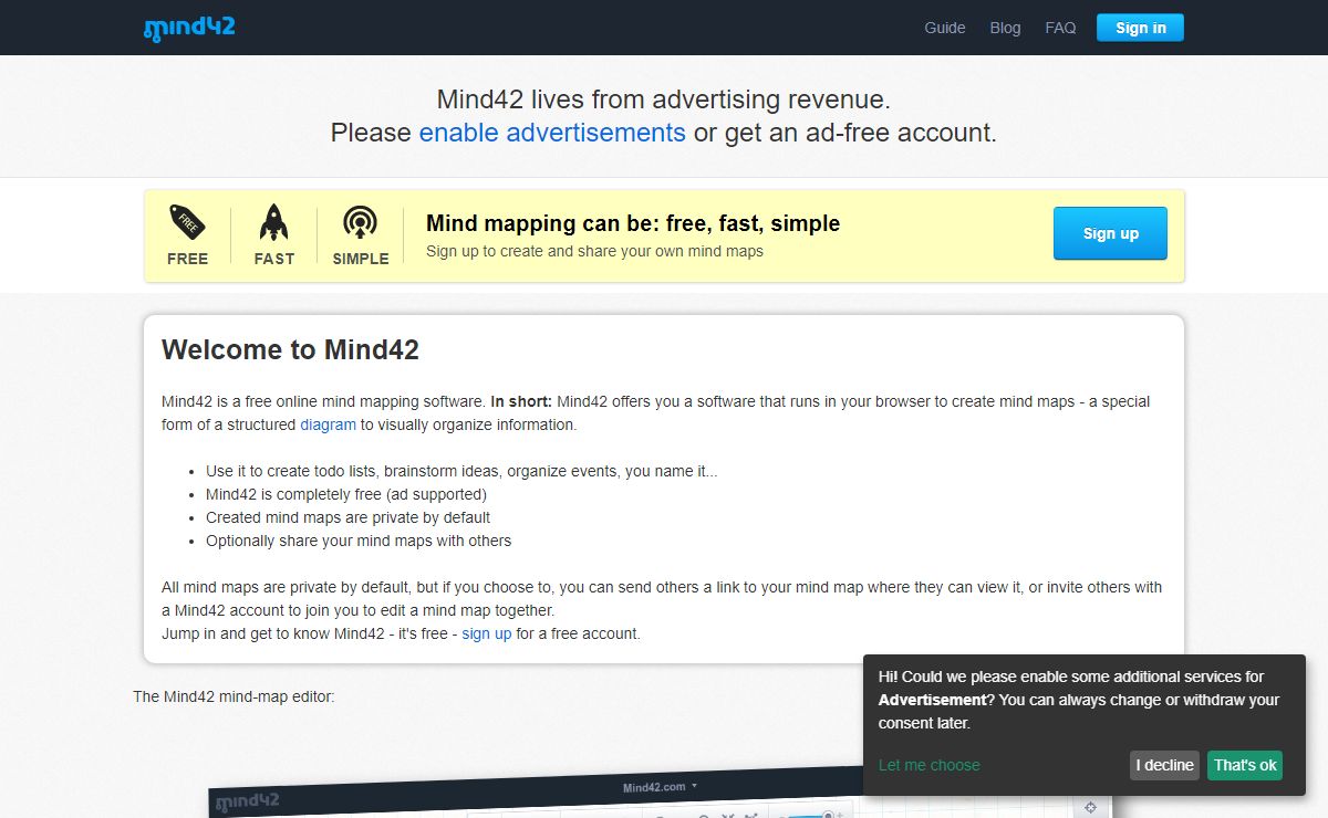 Mind42: Free online mind mapping software