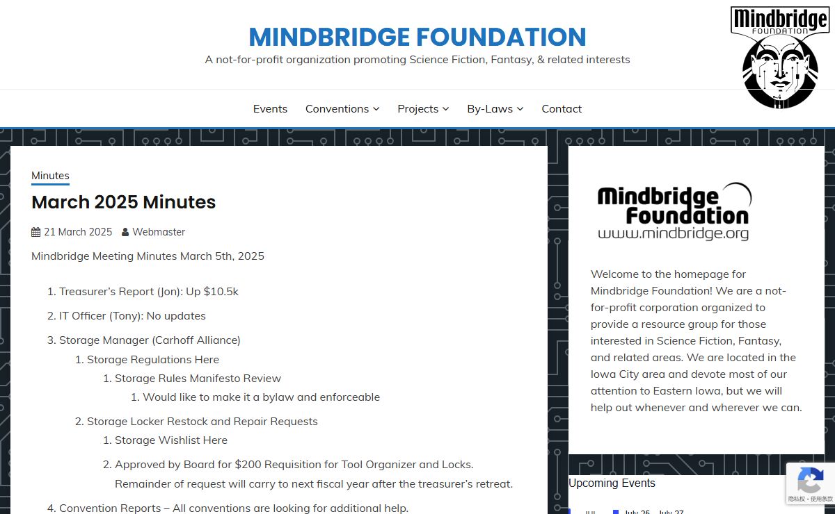 Mindbridge Foundation – A not-for-profit organization promoting Science Fiction, Fantasy, & related interests