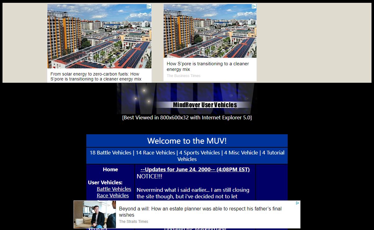 MindRover UV - The First Fan-Based Webpage about MindRover!