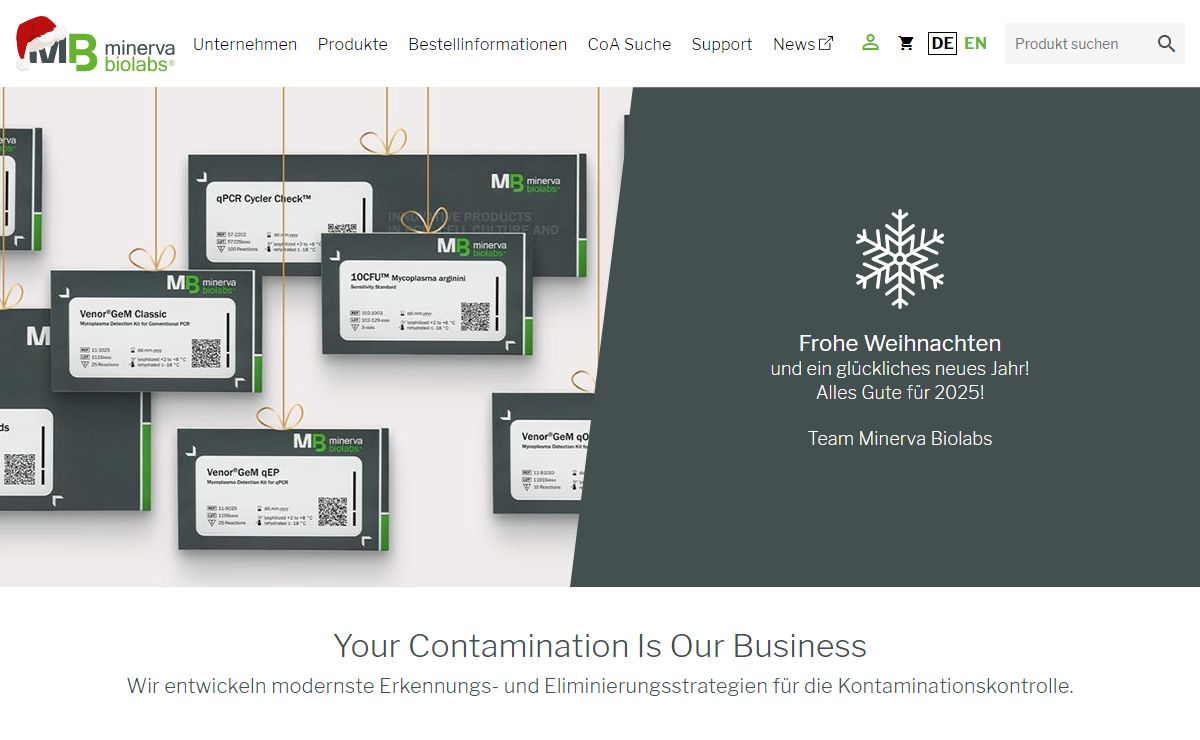 Kontaminationserkennung & -kontrolle | Minerva Biolabs