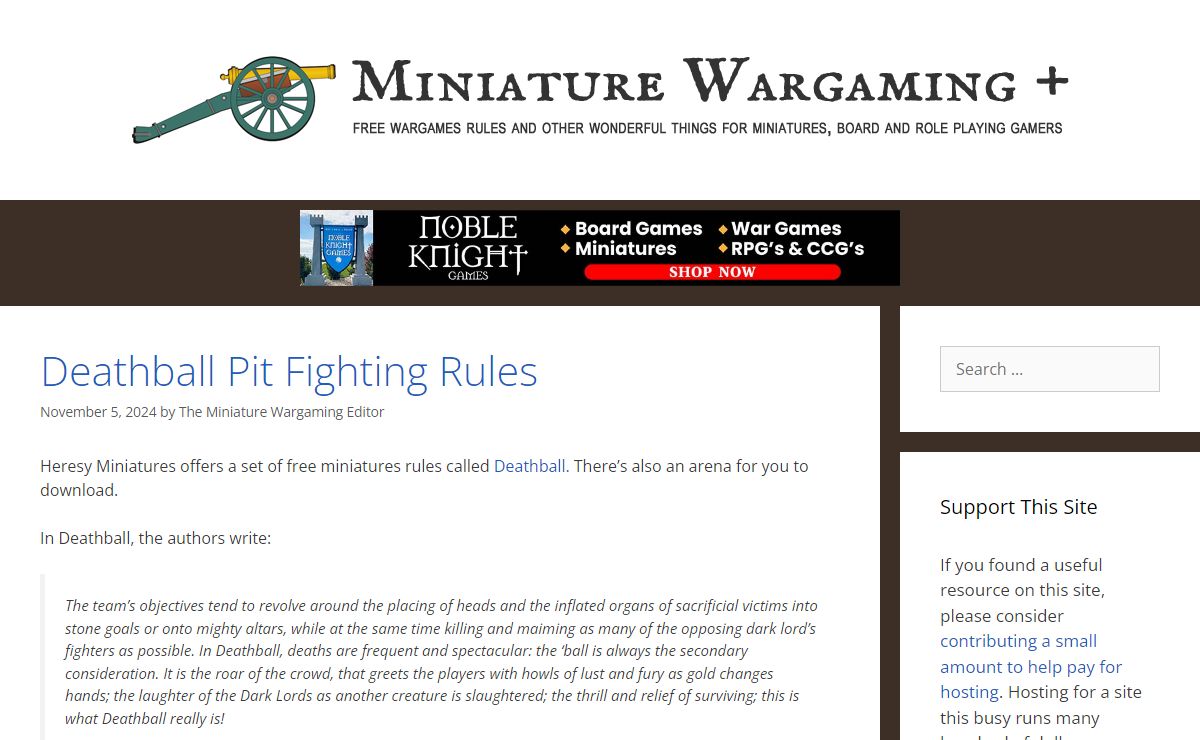 Miniature Wargaming + Gaming Blog – Free Wargames Rules And Other Wonderful Things For Miniatures, Board and Role Playing Gamers