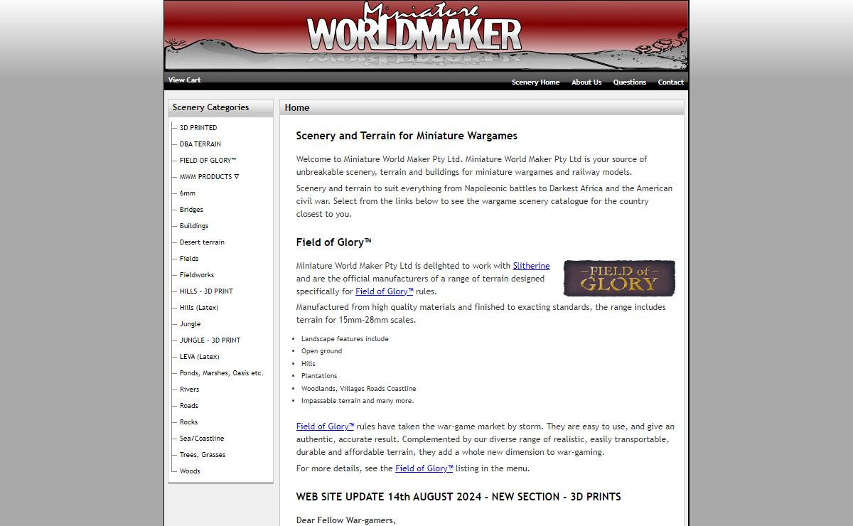 Wargame Scenery and Terrain by Miniature World Maker