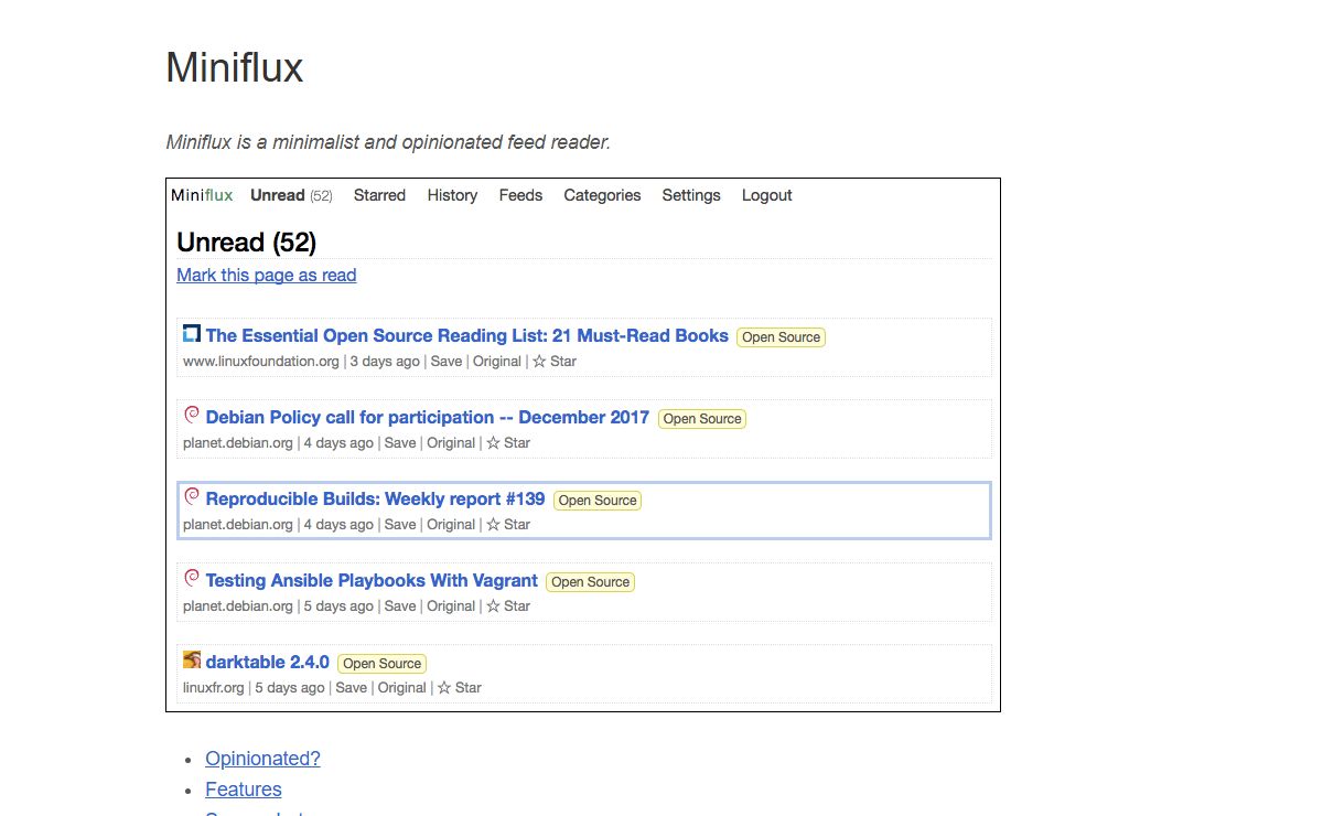 Miniflux - Minimalist and Opinionated Feed Reader