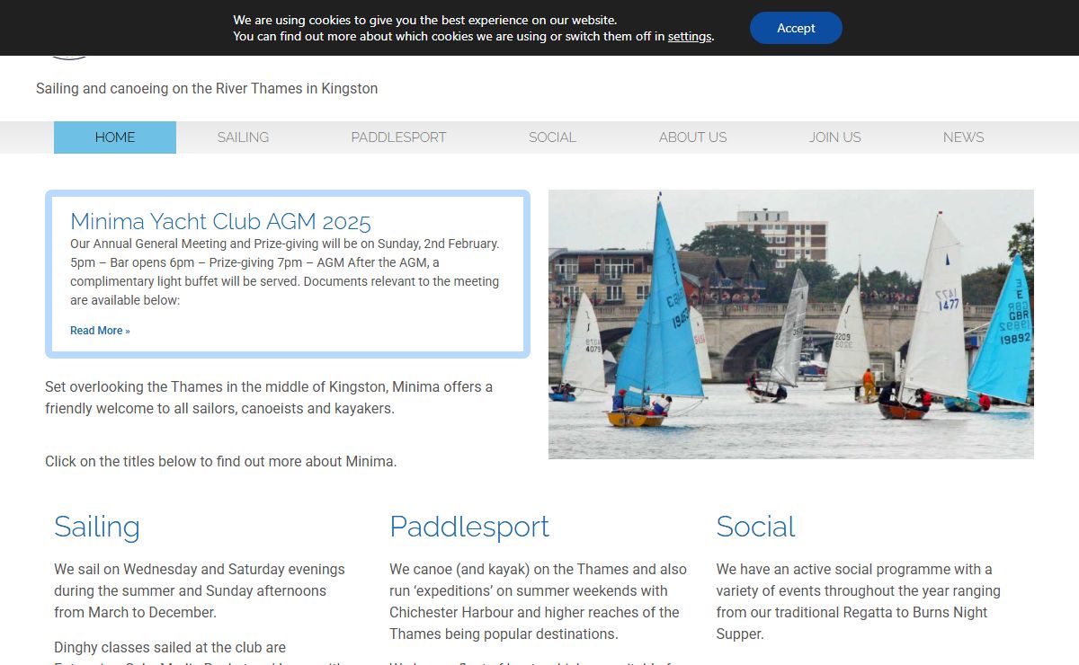 Minima Yacht Club – Sailing and canoeing on the River Thames in Kingston