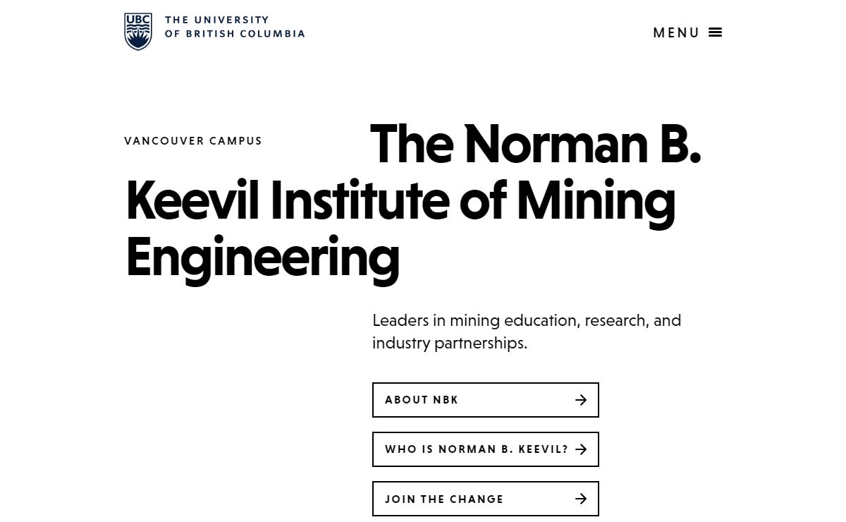The Norman B. Keevil Institute of Mining Engineering at UBC