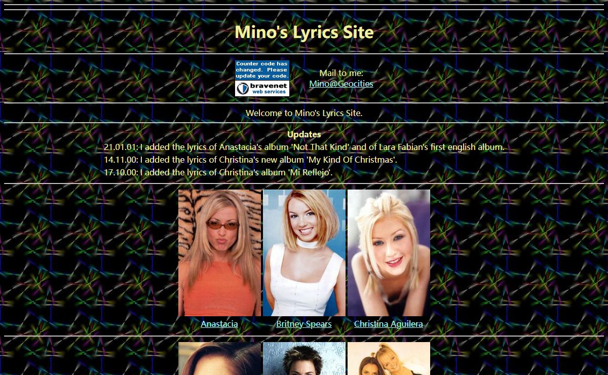Mino's Lyrics Site