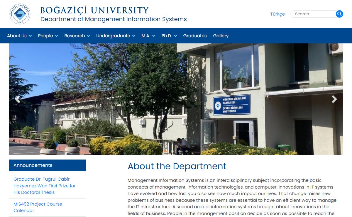 Welcome to Department of Management Information Systems | Department of Management Information Systems