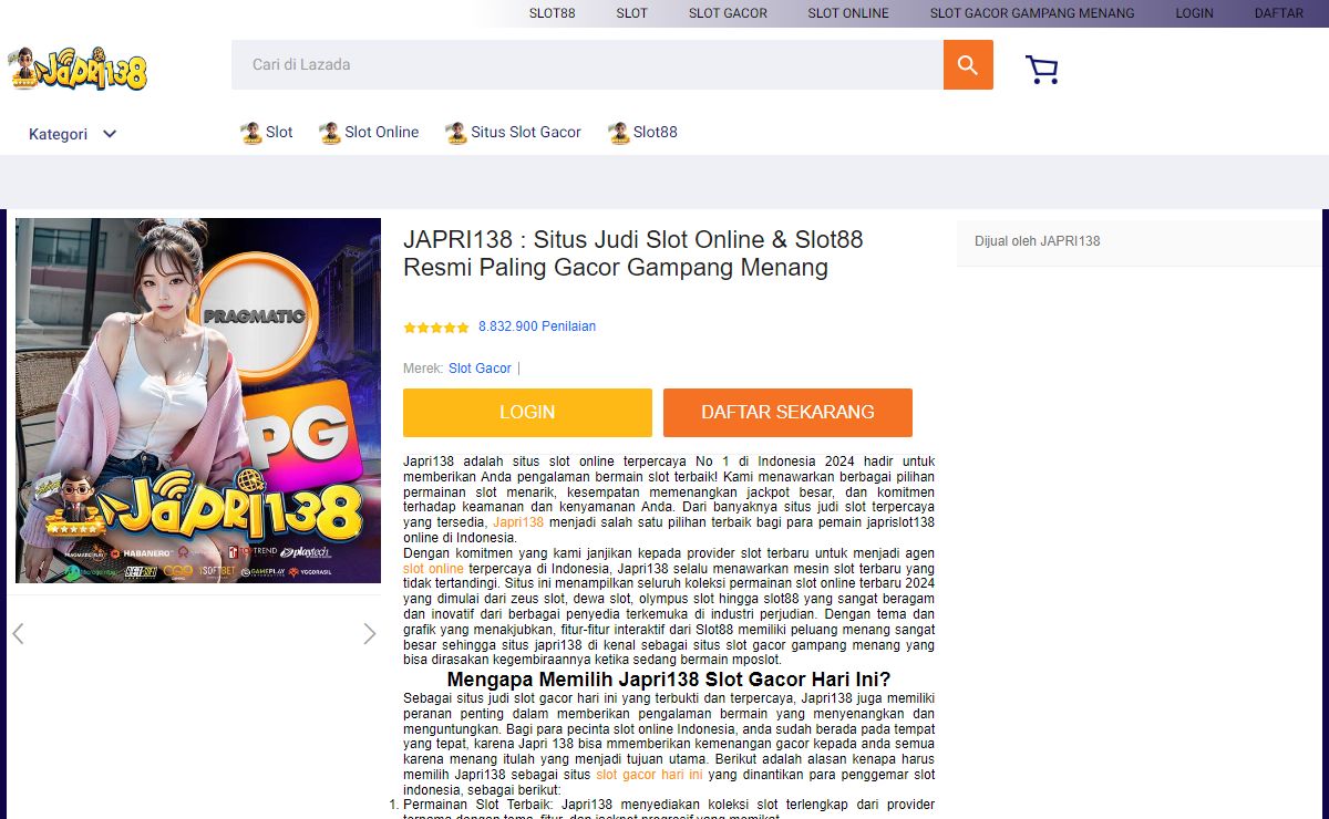 JAPRI138 : Situs Judi Slot Online & Slot88 Resmi Paling Gacor Gampang Menang