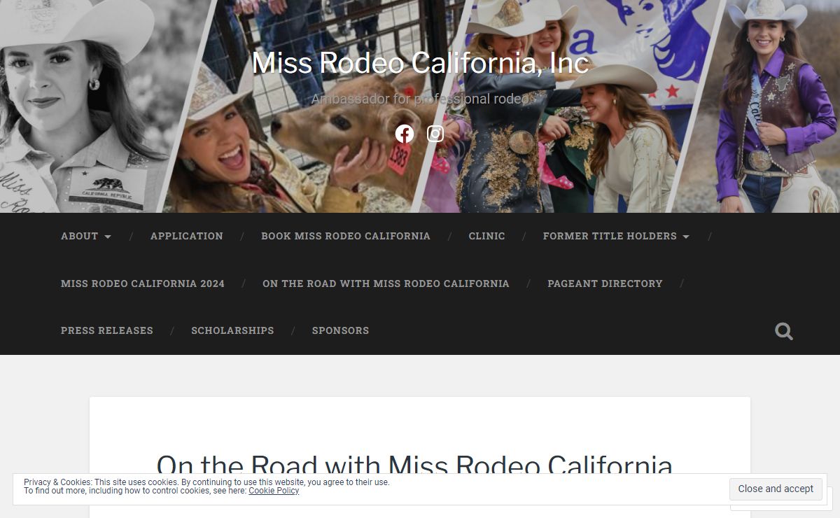 Miss Rodeo California, Inc – Ambassador for professional rodeo