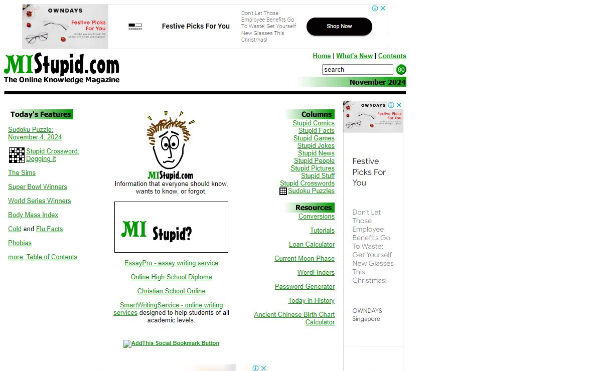 MIStupid.com - The Online Knowledge Magazine