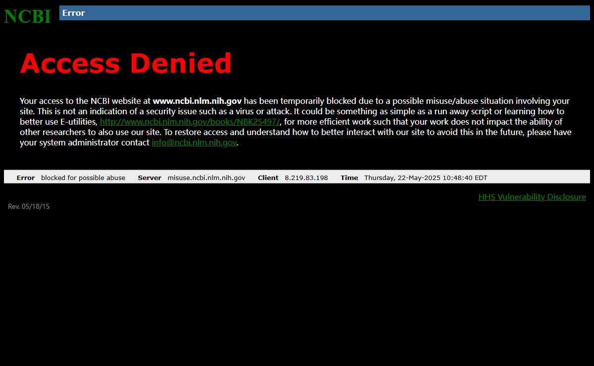 NCBI - WWW Error Blocked Diagnostic