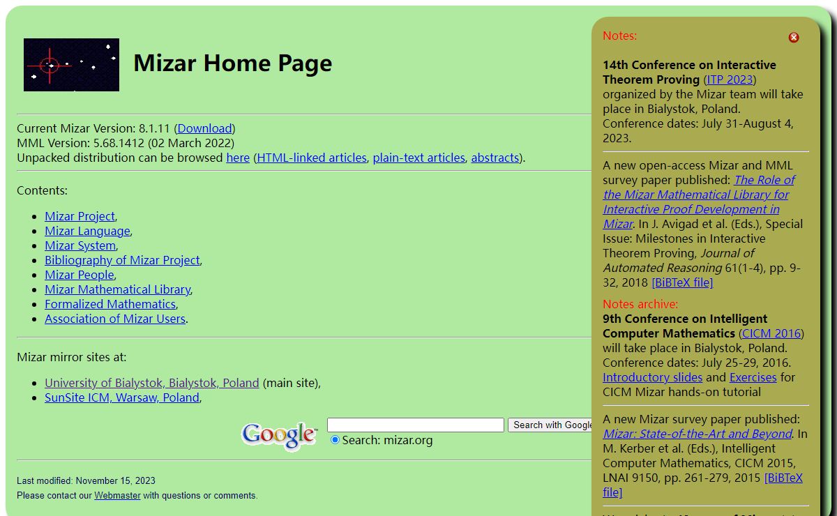 Mizar Home Page