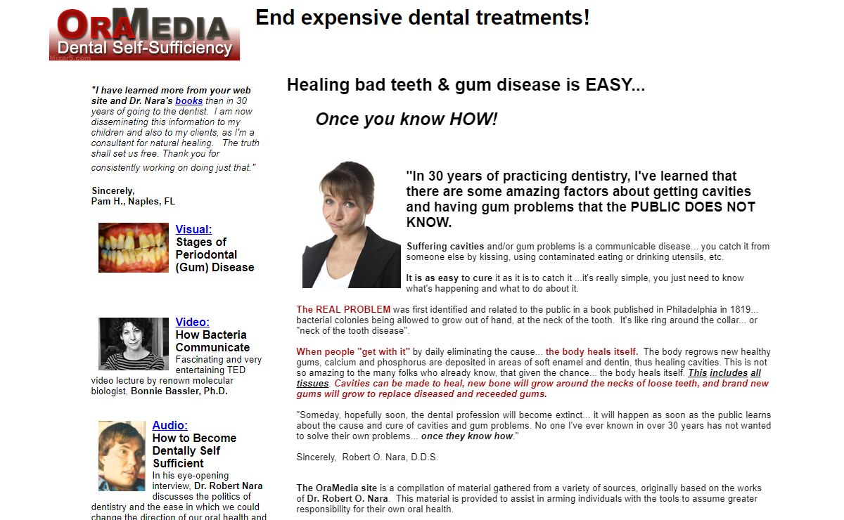 The OraMedia site for Dental Self Sufficiency
