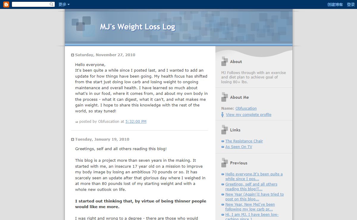 MJ's Weight Loss Log