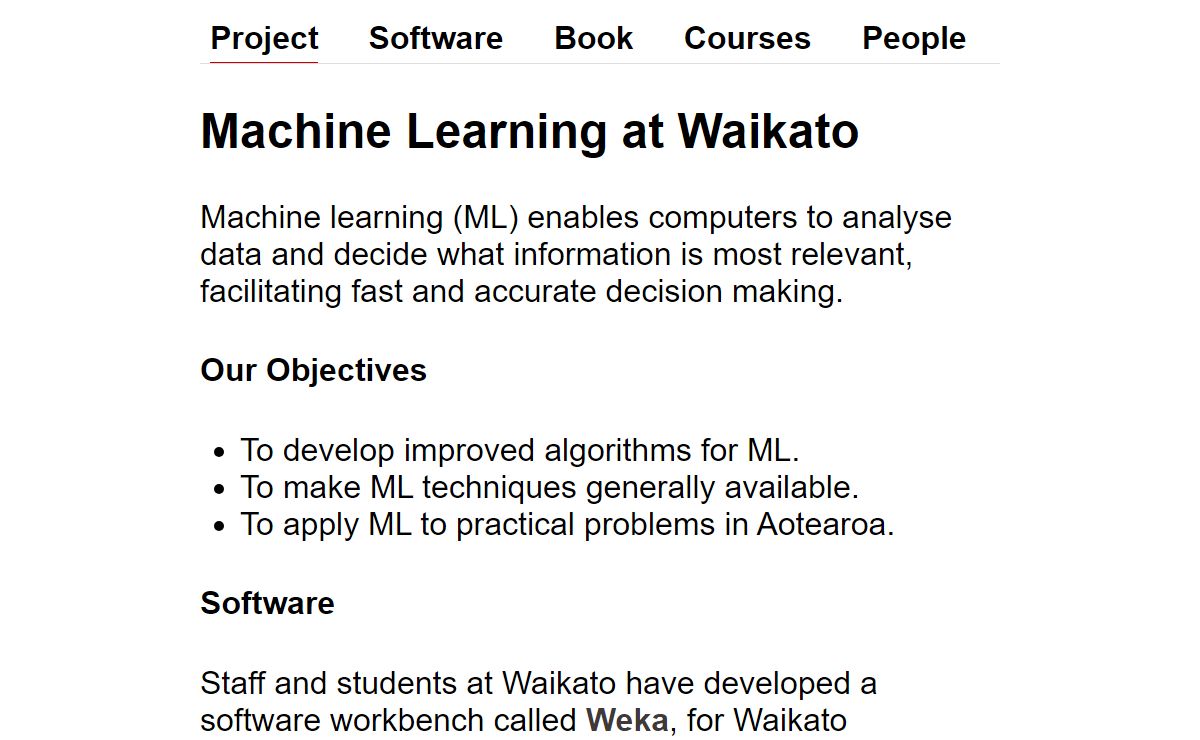 Machine Learning Project at the University of Waikato in New Zealand