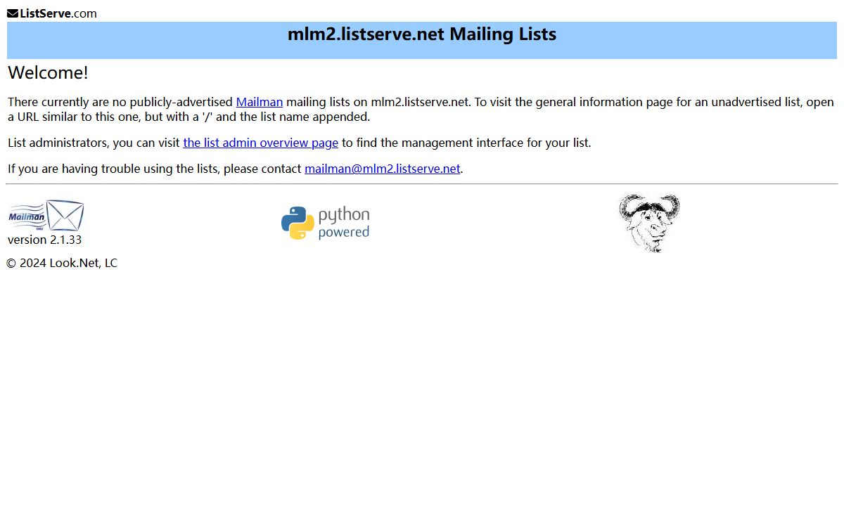 mlm2.listserve.net Mailing Lists