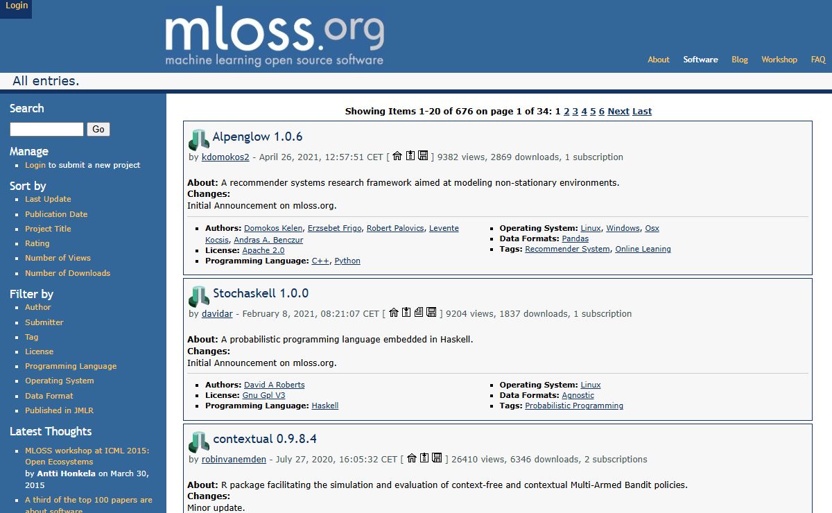 mloss | All entries