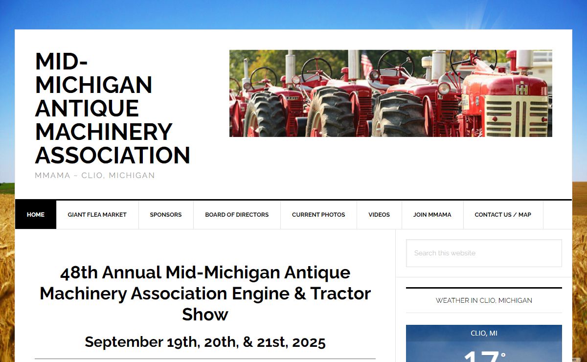 Mid-Michigan Antique Machinery Association – MMAMA ~ Clio, Michigan