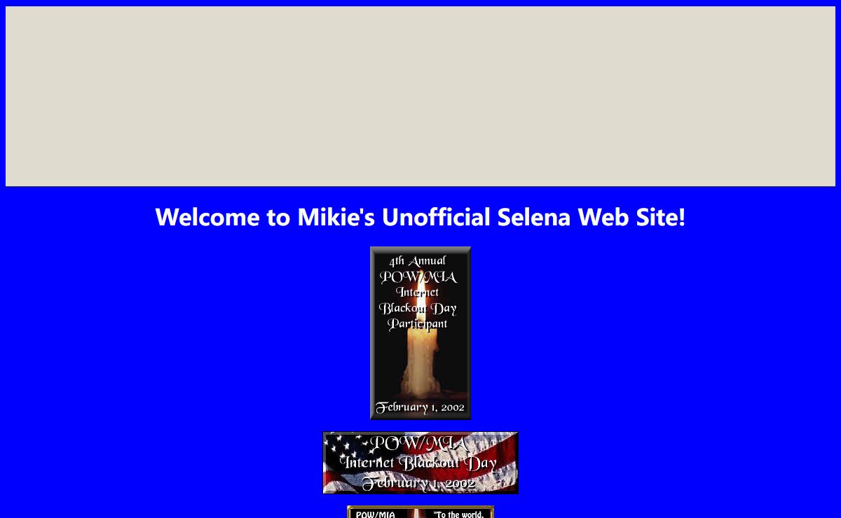 Mikie's Unofficial Selena Web Site