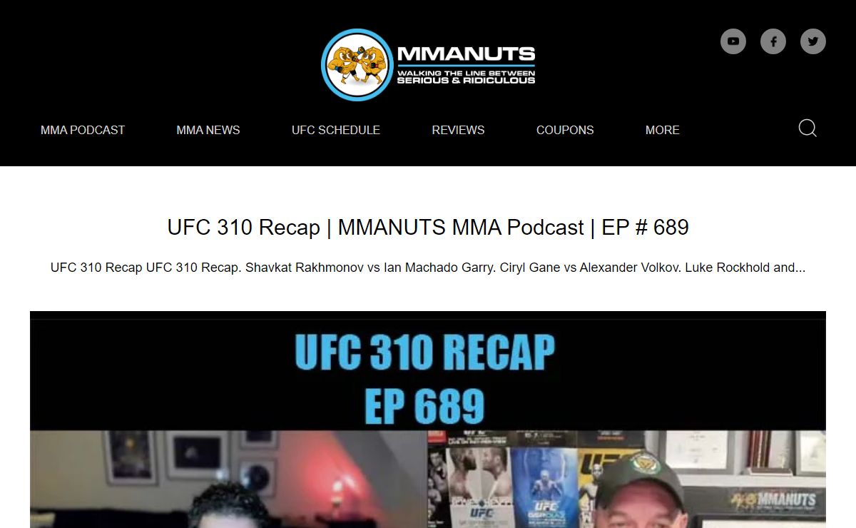 MMA Podcast | Coupons | MMANUTS