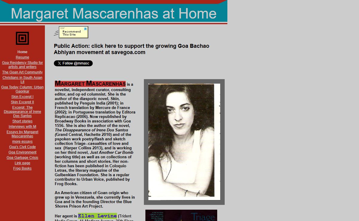 Margaret Mascarenhas at Home