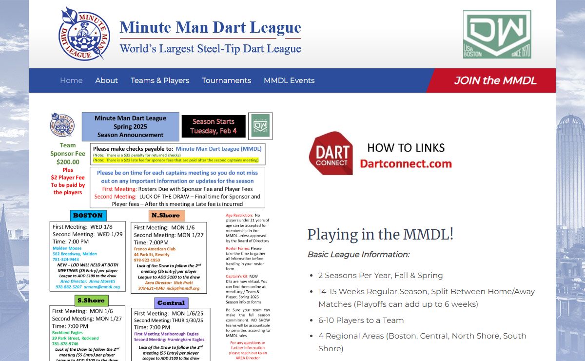 Minute Man Dart League – World's Largest Steel-Tip Dart League