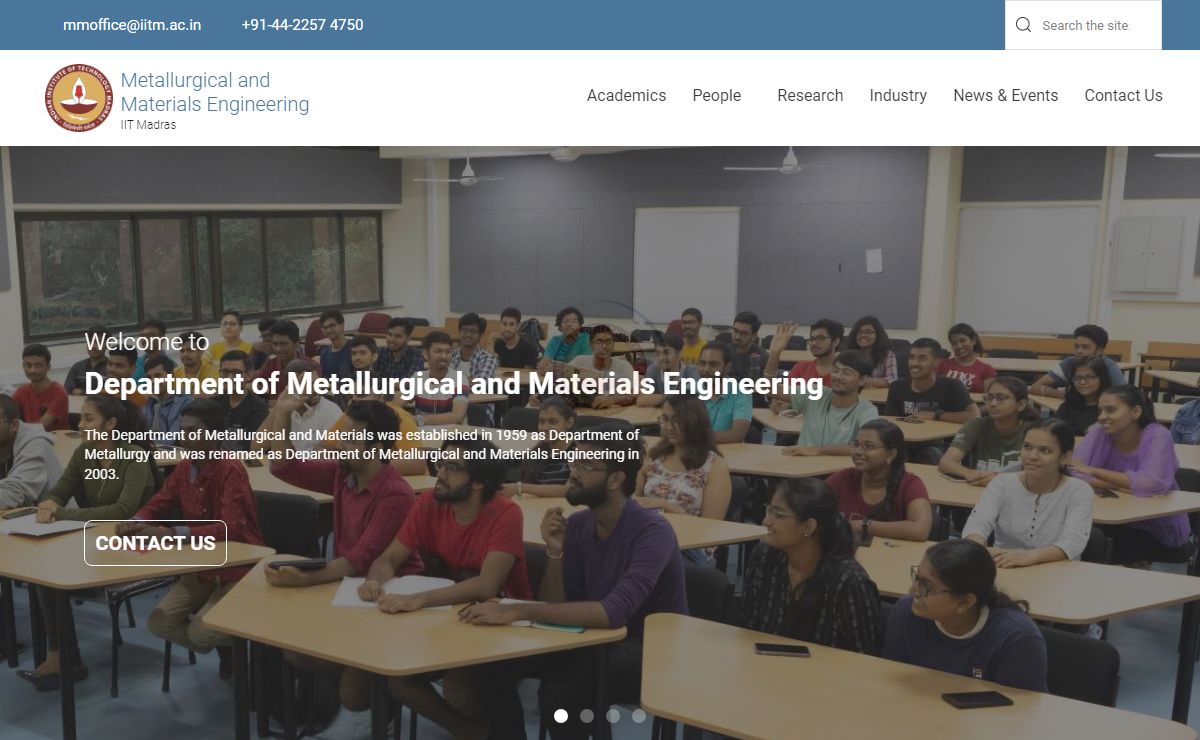 Metallurgical and Materials Engineering, IIT Madras