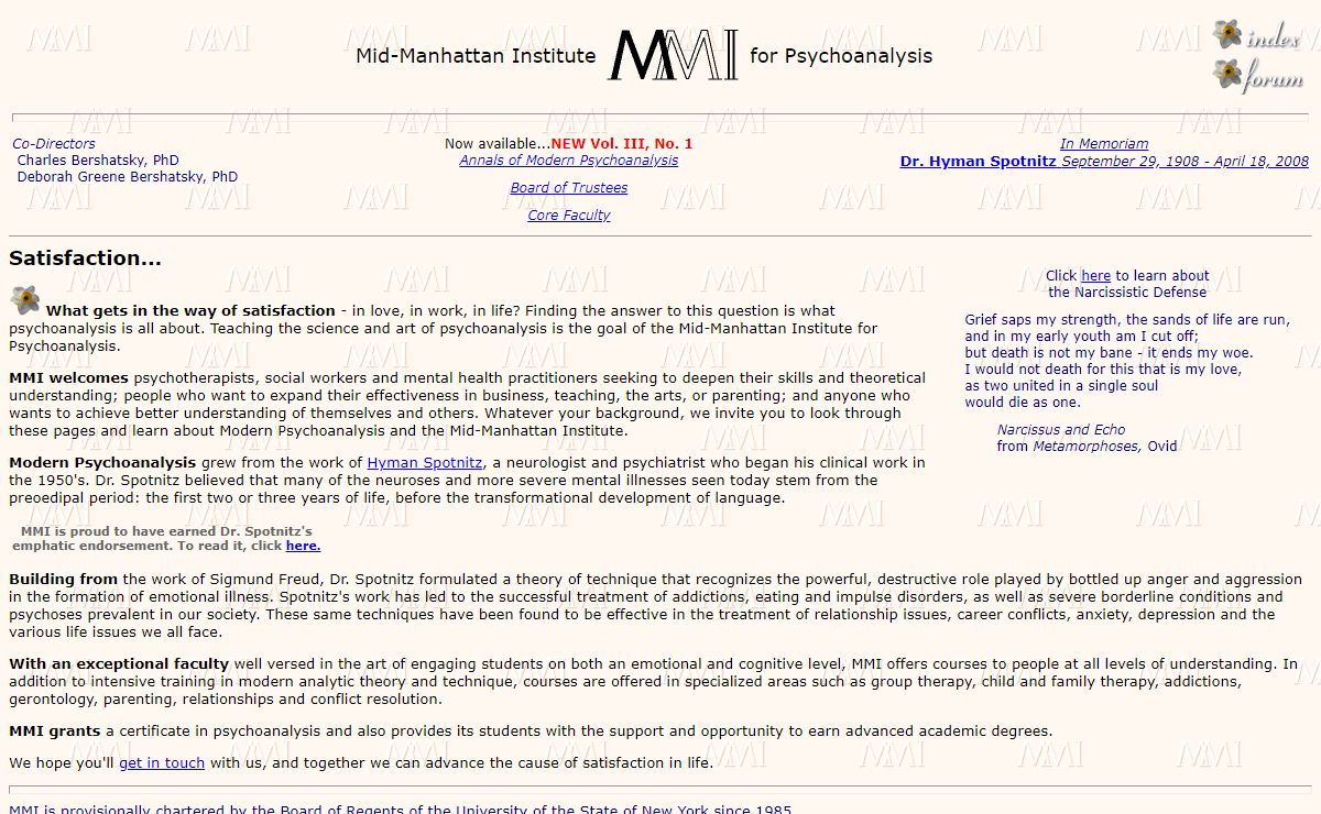 Modern Psychoanalysis - Mid-Manhattan Institute for Psychoanalysis